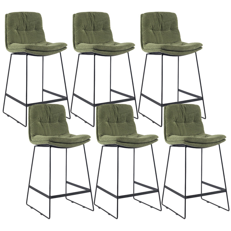 Coffee Shop Low Back Scandinavian Stool Matte Finish Upholstered Bar Stools Blackish Green 6 Piece Set Counter Stool(26"H) Clearhalo 'Bar Furniture' 'Bar Stools' 'bar_stools' 'furn' 'furn_bar_stools' 'Furniture' 'furniture_bar_stools' 'Kitchen & Dining Furniture' 4984894