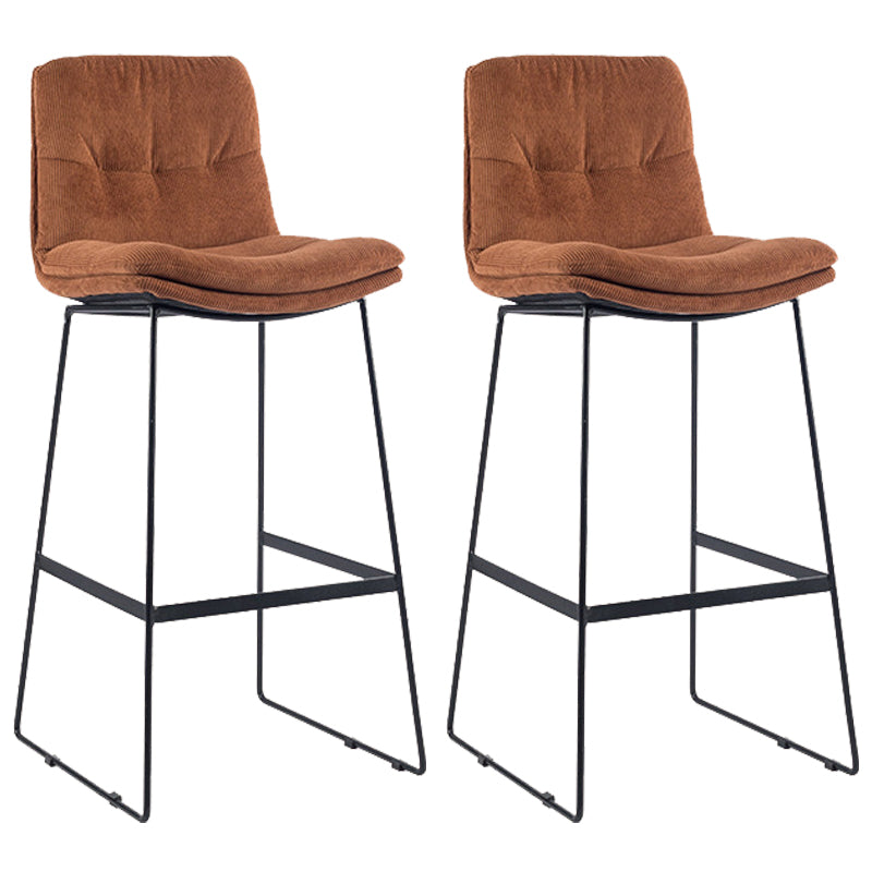 Coffee Shop Low Back Scandinavian Stool Matte Finish Upholstered Bar Stools Red Brown 2 Piece Set Bar Stool(30"H) Clearhalo 'Bar Furniture' 'Bar Stools' 'bar_stools' 'furn' 'furn_bar_stools' 'Furniture' 'furniture_bar_stools' 'Kitchen & Dining Furniture' 4984895