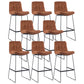Coffee Shop Low Back Scandinavian Stool Matte Finish Upholstered Bar Stools Red Brown 8 Piece Set Bar Stool(30"H) Clearhalo 'Bar Furniture' 'Bar Stools' 'bar_stools' 'furn' 'furn_bar_stools' 'Furniture' 'furniture_bar_stools' 'Kitchen & Dining Furniture' 4984896