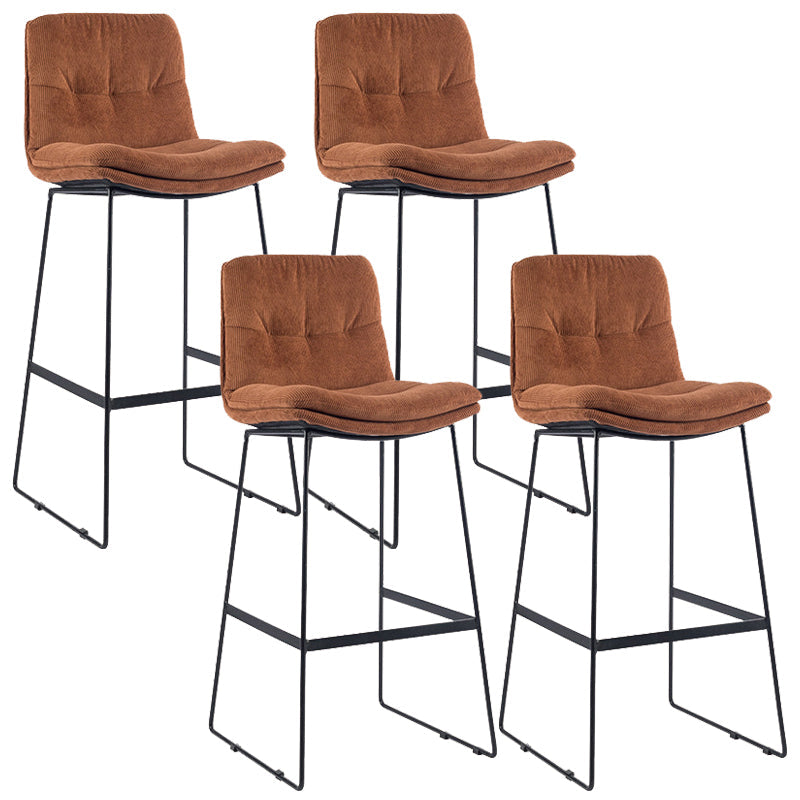 Coffee Shop Low Back Scandinavian Stool Matte Finish Upholstered Bar Stools Red Brown 4 Piece Set Bar Stool(30"H) Clearhalo 'Bar Furniture' 'Bar Stools' 'bar_stools' 'furn' 'furn_bar_stools' 'Furniture' 'furniture_bar_stools' 'Kitchen & Dining Furniture' 4984897
