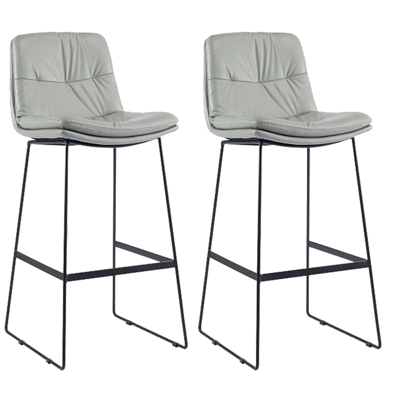 Coffee Shop Low Back Scandinavian Stool Matte Finish Upholstered Bar Stools Light Gray 2 Piece Set Bar Stool(30"H) Clearhalo 'Bar Furniture' 'Bar Stools' 'bar_stools' 'furn' 'furn_bar_stools' 'Furniture' 'furniture_bar_stools' 'Kitchen & Dining Furniture' 4984899
