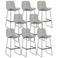 Coffee Shop Low Back Scandinavian Stool Matte Finish Upholstered Bar Stools Light Gray 8 Piece Set Bar Stool(30"H) Clearhalo 'Bar Furniture' 'Bar Stools' 'bar_stools' 'furn' 'furn_bar_stools' 'Furniture' 'furniture_bar_stools' 'Kitchen & Dining Furniture' 4984900