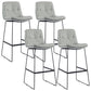Coffee Shop Low Back Scandinavian Stool Matte Finish Upholstered Bar Stools Light Gray 4 Piece Set Bar Stool(30"H) Clearhalo 'Bar Furniture' 'Bar Stools' 'bar_stools' 'furn' 'furn_bar_stools' 'Furniture' 'furniture_bar_stools' 'Kitchen & Dining Furniture' 4984901