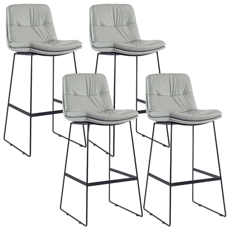Coffee Shop Low Back Scandinavian Stool Matte Finish Upholstered Bar Stools Light Gray 4 Piece Set Bar Stool(30"H) Clearhalo 'Bar Furniture' 'Bar Stools' 'bar_stools' 'furn' 'furn_bar_stools' 'Furniture' 'furniture_bar_stools' 'Kitchen & Dining Furniture' 4984901