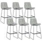 Coffee Shop Low Back Scandinavian Stool Matte Finish Upholstered Bar Stools Light Gray 6 Piece Set Bar Stool(30"H) Clearhalo 'Bar Furniture' 'Bar Stools' 'bar_stools' 'furn' 'furn_bar_stools' 'Furniture' 'furniture_bar_stools' 'Kitchen & Dining Furniture' 4984902