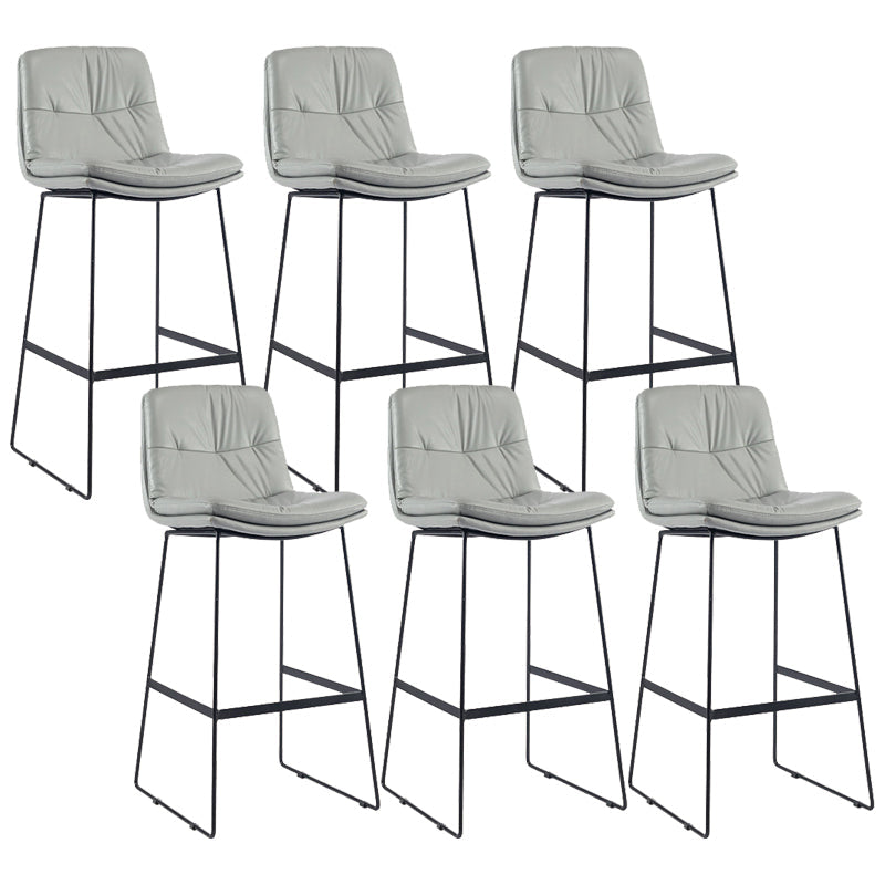 Coffee Shop Low Back Scandinavian Stool Matte Finish Upholstered Bar Stools Light Gray 6 Piece Set Bar Stool(30"H) Clearhalo 'Bar Furniture' 'Bar Stools' 'bar_stools' 'furn' 'furn_bar_stools' 'Furniture' 'furniture_bar_stools' 'Kitchen & Dining Furniture' 4984902