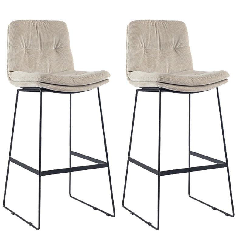 Coffee Shop Low Back Scandinavian Stool Matte Finish Upholstered Bar Stools Grey 2 Piece Set Bar Stool(30"H) Clearhalo 'Bar Furniture' 'Bar Stools' 'bar_stools' 'furn' 'furn_bar_stools' 'Furniture' 'furniture_bar_stools' 'Kitchen & Dining Furniture' 4984903