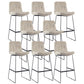 Coffee Shop Low Back Scandinavian Stool Matte Finish Upholstered Bar Stools Grey 8 Piece Set Bar Stool(30"H) Clearhalo 'Bar Furniture' 'Bar Stools' 'bar_stools' 'furn' 'furn_bar_stools' 'Furniture' 'furniture_bar_stools' 'Kitchen & Dining Furniture' 4984904