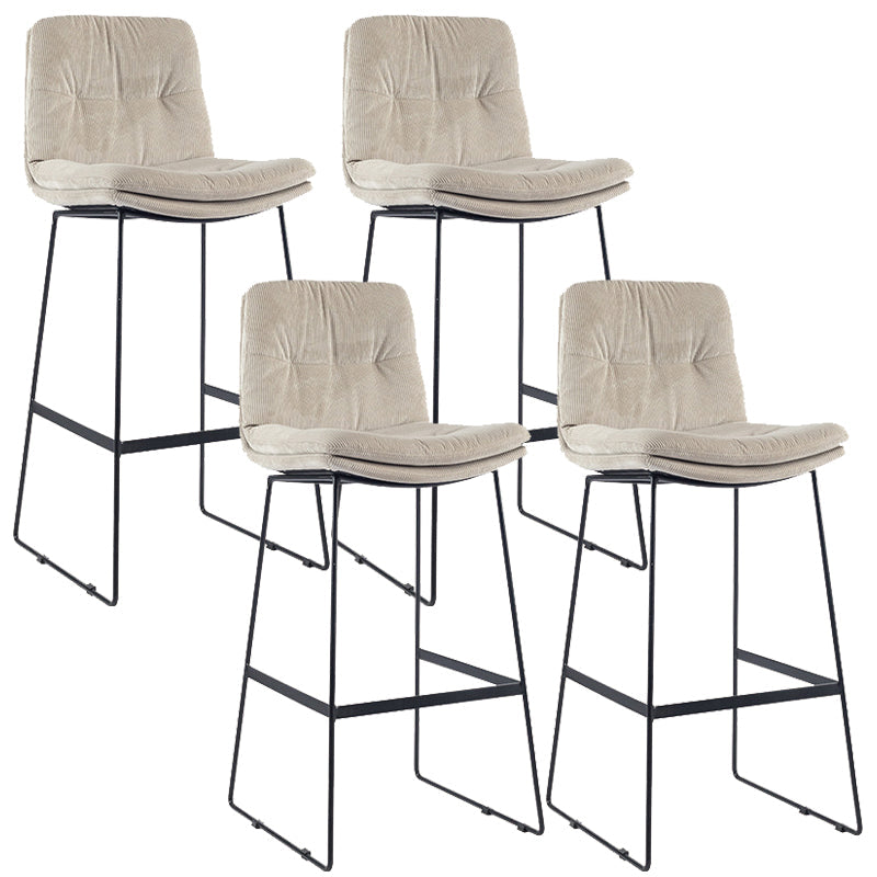 Coffee Shop Low Back Scandinavian Stool Matte Finish Upholstered Bar Stools Grey 4 Piece Set Bar Stool(30"H) Clearhalo 'Bar Furniture' 'Bar Stools' 'bar_stools' 'furn' 'furn_bar_stools' 'Furniture' 'furniture_bar_stools' 'Kitchen & Dining Furniture' 4984905