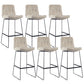 Coffee Shop Low Back Scandinavian Stool Matte Finish Upholstered Bar Stools Grey 6 Piece Set Bar Stool(30"H) Clearhalo 'Bar Furniture' 'Bar Stools' 'bar_stools' 'furn' 'furn_bar_stools' 'Furniture' 'furniture_bar_stools' 'Kitchen & Dining Furniture' 4984906