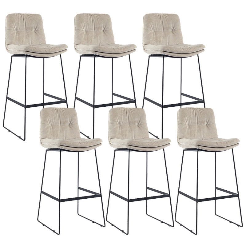 Coffee Shop Low Back Scandinavian Stool Matte Finish Upholstered Bar Stools Grey 6 Piece Set Bar Stool(30"H) Clearhalo 'Bar Furniture' 'Bar Stools' 'bar_stools' 'furn' 'furn_bar_stools' 'Furniture' 'furniture_bar_stools' 'Kitchen & Dining Furniture' 4984906