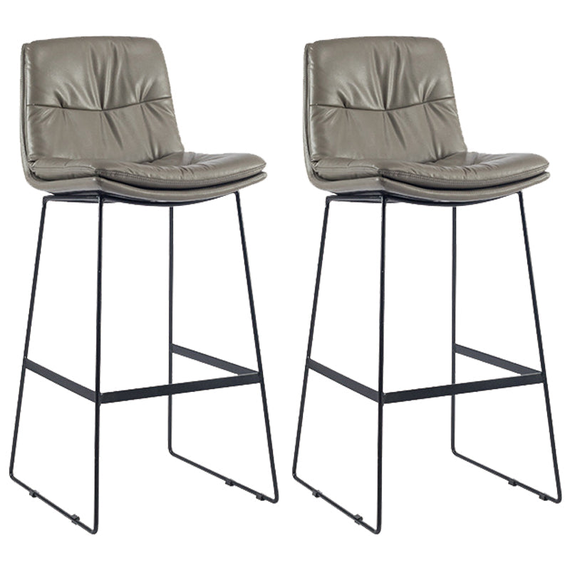 Coffee Shop Low Back Scandinavian Stool Matte Finish Upholstered Bar Stools Dark Gray 2 Piece Set Bar Stool(30"H) Clearhalo 'Bar Furniture' 'Bar Stools' 'bar_stools' 'furn' 'furn_bar_stools' 'Furniture' 'furniture_bar_stools' 'Kitchen & Dining Furniture' 4984911