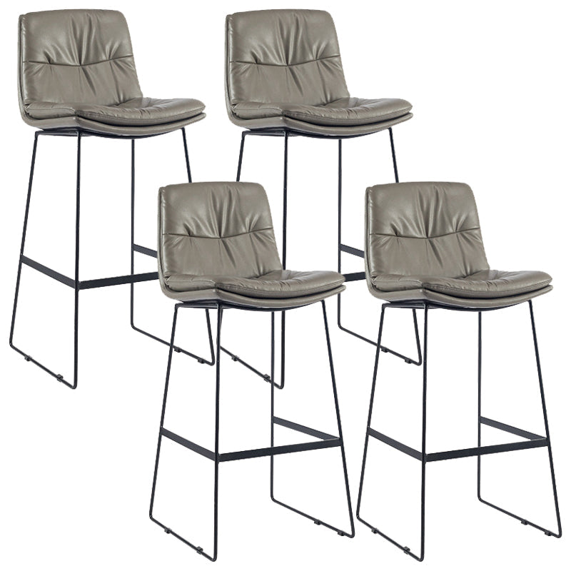 Coffee Shop Low Back Scandinavian Stool Matte Finish Upholstered Bar Stools Dark Gray 4 Piece Set Bar Stool(30"H) Clearhalo 'Bar Furniture' 'Bar Stools' 'bar_stools' 'furn' 'furn_bar_stools' 'Furniture' 'furniture_bar_stools' 'Kitchen & Dining Furniture' 4984913
