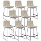 Coffee Shop Low Back Scandinavian Stool Matte Finish Upholstered Bar Stools Grey 8 Piece Set Counter Stool(26"H) Clearhalo 'Bar Furniture' 'Bar Stools' 'bar_stools' 'furn' 'furn_bar_stools' 'Furniture' 'furniture_bar_stools' 'Kitchen & Dining Furniture' 4984916