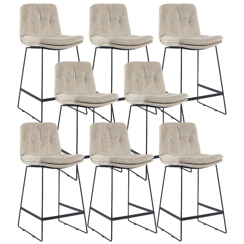 Coffee Shop Low Back Scandinavian Stool Matte Finish Upholstered Bar Stools Grey 8 Piece Set Counter Stool(26"H) Clearhalo 'Bar Furniture' 'Bar Stools' 'bar_stools' 'furn' 'furn_bar_stools' 'Furniture' 'furniture_bar_stools' 'Kitchen & Dining Furniture' 4984916