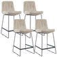 Coffee Shop Low Back Scandinavian Stool Matte Finish Upholstered Bar Stools Grey 4 Piece Set Counter Stool(26"H) Clearhalo 'Bar Furniture' 'Bar Stools' 'bar_stools' 'furn' 'furn_bar_stools' 'Furniture' 'furniture_bar_stools' 'Kitchen & Dining Furniture' 4984917