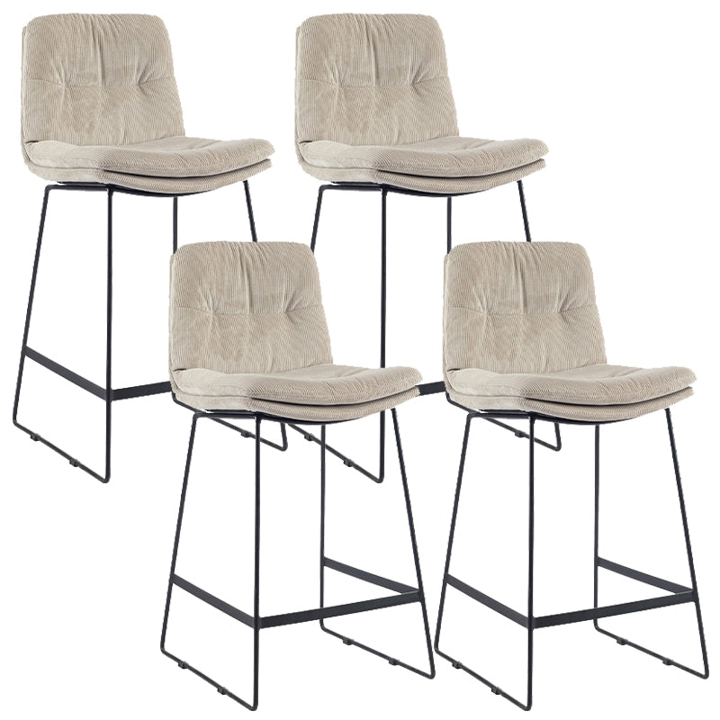 Coffee Shop Low Back Scandinavian Stool Matte Finish Upholstered Bar Stools Grey 4 Piece Set Counter Stool(26"H) Clearhalo 'Bar Furniture' 'Bar Stools' 'bar_stools' 'furn' 'furn_bar_stools' 'Furniture' 'furniture_bar_stools' 'Kitchen & Dining Furniture' 4984917