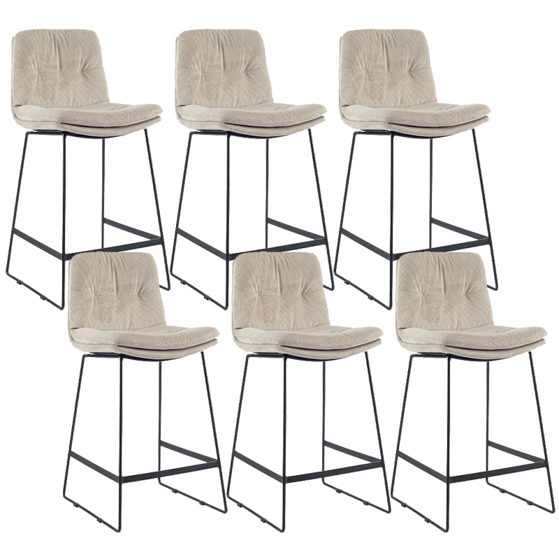 Coffee Shop Low Back Scandinavian Stool Matte Finish Upholstered Bar Stools Grey 6 Piece Set Counter Stool(26"H) Clearhalo 'Bar Furniture' 'Bar Stools' 'bar_stools' 'furn' 'furn_bar_stools' 'Furniture' 'furniture_bar_stools' 'Kitchen & Dining Furniture' 4984918