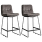 Scandinavian Low Back Coffee Shop Matte Finish Upholstered Bar Stools Silver Gray 2 Piece Set Counter Stool(26"H) Clearhalo 'Bar Furniture' 'Bar Stools' 'bar_stools' 'furn' 'furn_bar_stools' 'Furniture' 'furniture_bar_stools' 'Kitchen & Dining Furniture' 4984965