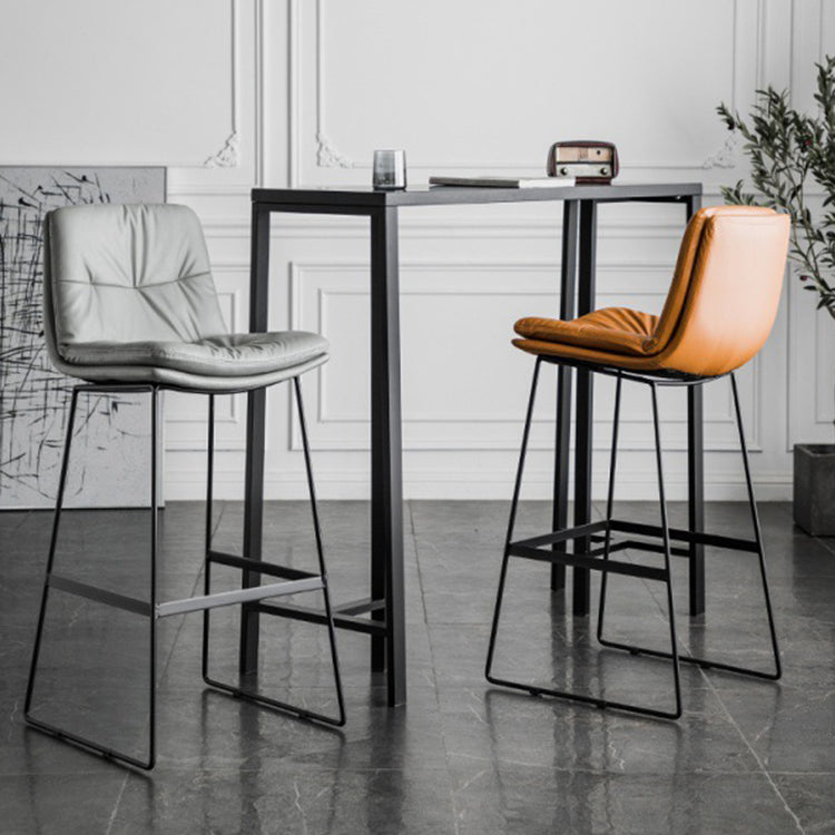 Scandinavian Low Back Coffee Shop Matte Finish Upholstered Bar Stools Clearhalo 'Bar Furniture' 'Bar Stools' 'bar_stools' 'furn' 'furn_bar_stools' 'Furniture' 'furniture_bar_stools' 'Kitchen & Dining Furniture' 4984969