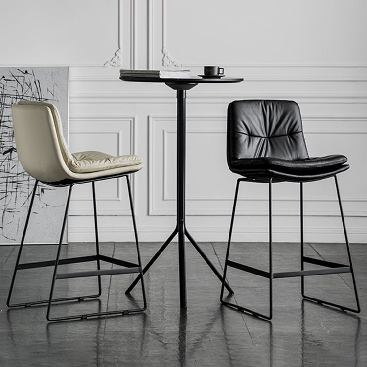 Scandinavian Low Back Coffee Shop Matte Finish Upholstered Bar Stools Clearhalo 'Bar Furniture' 'Bar Stools' 'bar_stools' 'furn' 'furn_bar_stools' 'Furniture' 'furniture_bar_stools' 'Kitchen & Dining Furniture' 4984970