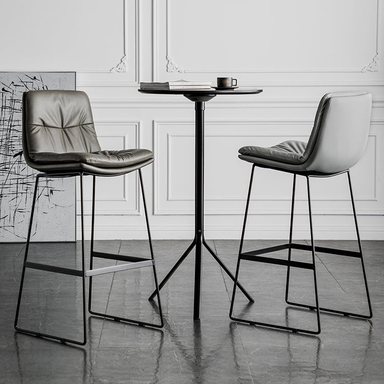 Scandinavian Low Back Coffee Shop Matte Finish Upholstered Bar Stools Clearhalo 'Bar Furniture' 'Bar Stools' 'bar_stools' 'furn' 'furn_bar_stools' 'Furniture' 'furniture_bar_stools' 'Kitchen & Dining Furniture' 4984980