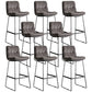 Scandinavian Low Back Coffee Shop Matte Finish Upholstered Bar Stools Silver Gray 8 Piece Set Bar Stool(30"H) Clearhalo 'Bar Furniture' 'Bar Stools' 'bar_stools' 'furn' 'furn_bar_stools' 'Furniture' 'furniture_bar_stools' 'Kitchen & Dining Furniture' 4984995