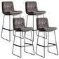 Scandinavian Low Back Coffee Shop Matte Finish Upholstered Bar Stools Silver Gray 4 Piece Set Bar Stool(30"H) Clearhalo 'Bar Furniture' 'Bar Stools' 'bar_stools' 'furn' 'furn_bar_stools' 'Furniture' 'furniture_bar_stools' 'Kitchen & Dining Furniture' 4984996