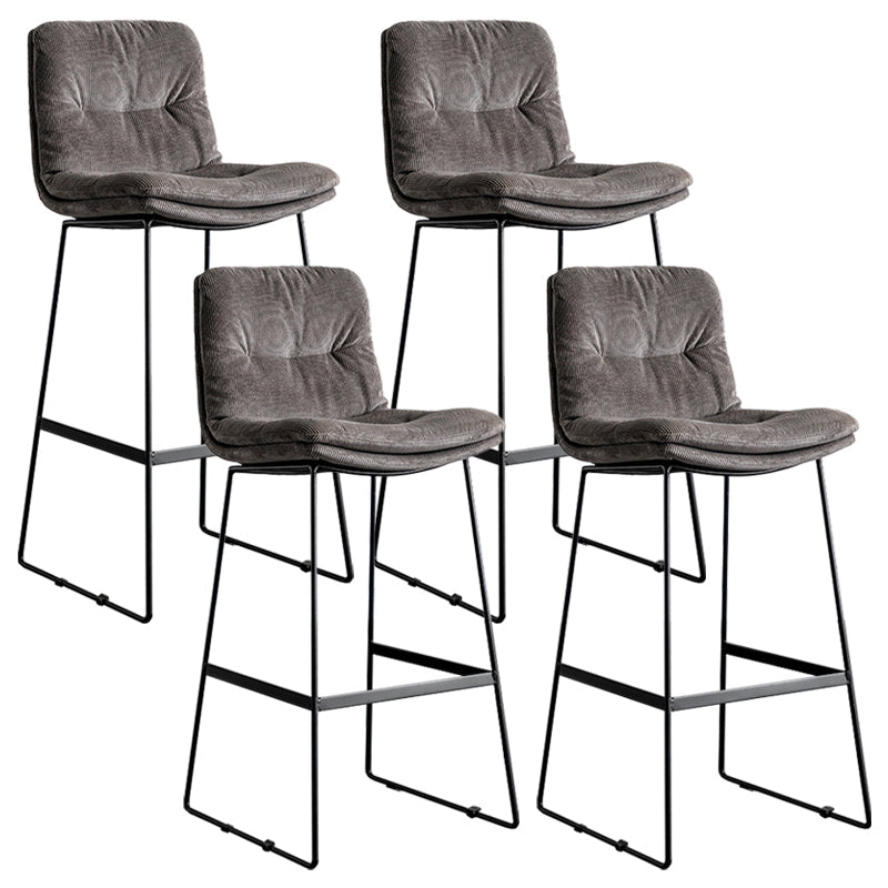 Scandinavian Low Back Coffee Shop Matte Finish Upholstered Bar Stools Silver Gray 4 Piece Set Bar Stool(30"H) Clearhalo 'Bar Furniture' 'Bar Stools' 'bar_stools' 'furn' 'furn_bar_stools' 'Furniture' 'furniture_bar_stools' 'Kitchen & Dining Furniture' 4984996