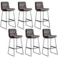 Scandinavian Low Back Coffee Shop Matte Finish Upholstered Bar Stools Silver Gray 6 Piece Set Bar Stool(30"H) Clearhalo 'Bar Furniture' 'Bar Stools' 'bar_stools' 'furn' 'furn_bar_stools' 'Furniture' 'furniture_bar_stools' 'Kitchen & Dining Furniture' 4984997