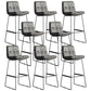 Scandinavian Low Back Coffee Shop Matte Finish Upholstered Bar Stools Dark Gray 8 Piece Set Bar Stool(30"H) Clearhalo 'Bar Furniture' 'Bar Stools' 'bar_stools' 'furn' 'furn_bar_stools' 'Furniture' 'furniture_bar_stools' 'Kitchen & Dining Furniture' 4985003