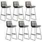 Scandinavian Low Back Coffee Shop Matte Finish Upholstered Bar Stools Dark Gray 6 Piece Set Bar Stool(30"H) Clearhalo 'Bar Furniture' 'Bar Stools' 'bar_stools' 'furn' 'furn_bar_stools' 'Furniture' 'furniture_bar_stools' 'Kitchen & Dining Furniture' 4985005