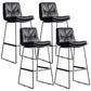 Scandinavian Low Back Coffee Shop Matte Finish Upholstered Bar Stools Black 4 Piece Set Bar Stool(30"H) Clearhalo 'Bar Furniture' 'Bar Stools' 'bar_stools' 'furn' 'furn_bar_stools' 'Furniture' 'furniture_bar_stools' 'Kitchen & Dining Furniture' 4985008