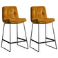 Scandinavian Low Back Coffee Shop Matte Finish Upholstered Bar Stools Ginger 2 Piece Set Counter Stool(26"H) Clearhalo 'Bar Furniture' 'Bar Stools' 'bar_stools' 'furn' 'furn_bar_stools' 'Furniture' 'furniture_bar_stools' 'Kitchen & Dining Furniture' 4985010