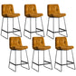 Scandinavian Low Back Coffee Shop Matte Finish Upholstered Bar Stools Ginger 6 Piece Set Counter Stool(26"H) Clearhalo 'Bar Furniture' 'Bar Stools' 'bar_stools' 'furn' 'furn_bar_stools' 'Furniture' 'furniture_bar_stools' 'Kitchen & Dining Furniture' 4985013