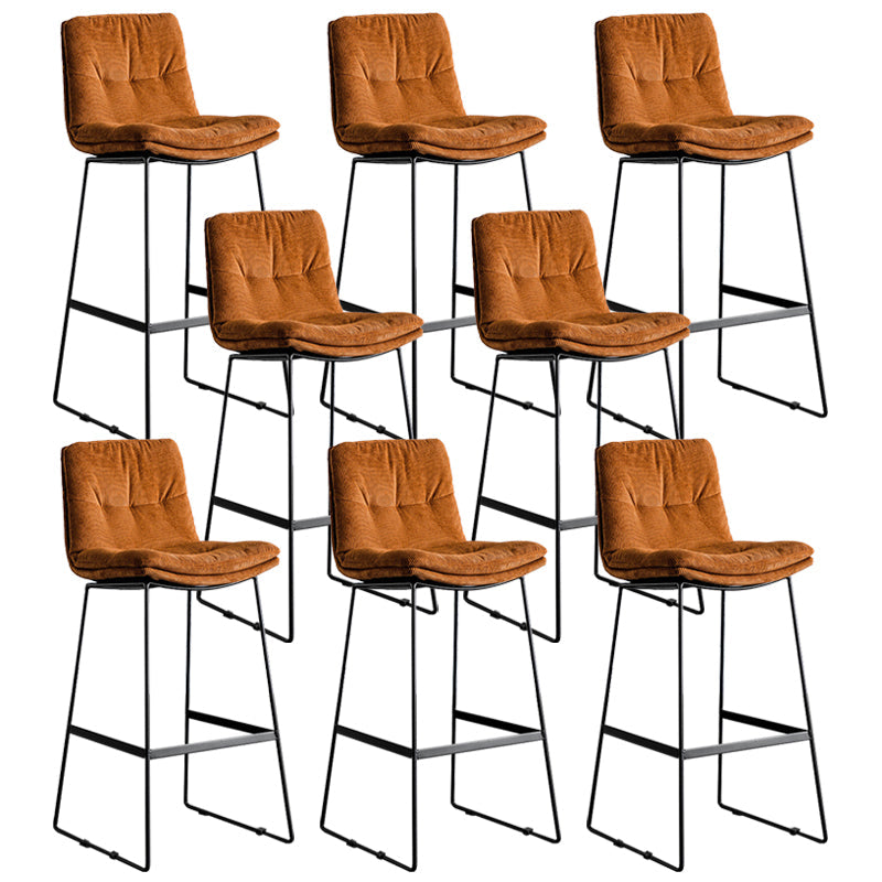 Scandinavian Low Back Coffee Shop Matte Finish Upholstered Bar Stools Red Brown 8 Piece Set Bar Stool(30"H) Clearhalo 'Bar Furniture' 'Bar Stools' 'bar_stools' 'furn' 'furn_bar_stools' 'Furniture' 'furniture_bar_stools' 'Kitchen & Dining Furniture' 4985019