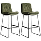 Scandinavian Low Back Coffee Shop Matte Finish Upholstered Bar Stools Green 2 Piece Set Bar Stool(30"H) Clearhalo 'Bar Furniture' 'Bar Stools' 'bar_stools' 'furn' 'furn_bar_stools' 'Furniture' 'furniture_bar_stools' 'Kitchen & Dining Furniture' 4985022