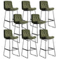 Scandinavian Low Back Coffee Shop Matte Finish Upholstered Bar Stools Green 8 Piece Set Bar Stool(30"H) Clearhalo 'Bar Furniture' 'Bar Stools' 'bar_stools' 'furn' 'furn_bar_stools' 'Furniture' 'furniture_bar_stools' 'Kitchen & Dining Furniture' 4985023