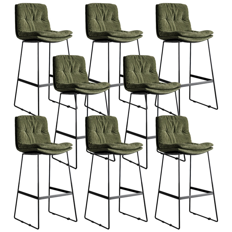 Scandinavian Low Back Coffee Shop Matte Finish Upholstered Bar Stools Green 8 Piece Set Bar Stool(30"H) Clearhalo 'Bar Furniture' 'Bar Stools' 'bar_stools' 'furn' 'furn_bar_stools' 'Furniture' 'furniture_bar_stools' 'Kitchen & Dining Furniture' 4985023