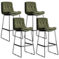 Scandinavian Low Back Coffee Shop Matte Finish Upholstered Bar Stools Green 4 Piece Set Bar Stool(30"H) Clearhalo 'Bar Furniture' 'Bar Stools' 'bar_stools' 'furn' 'furn_bar_stools' 'Furniture' 'furniture_bar_stools' 'Kitchen & Dining Furniture' 4985024