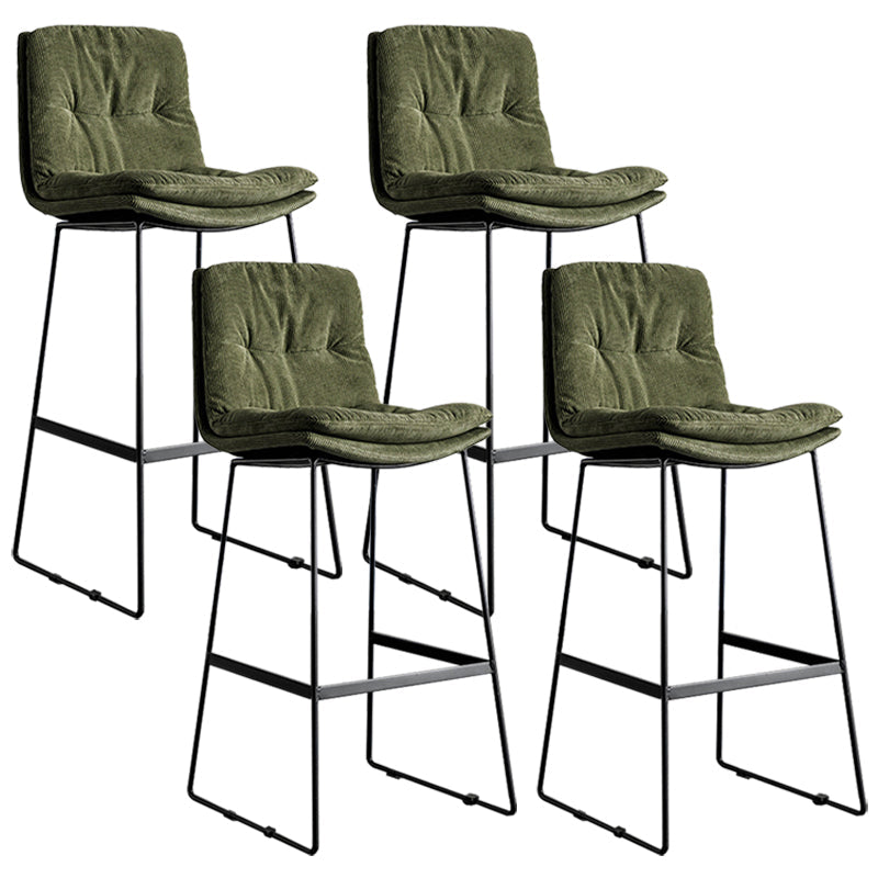 Scandinavian Low Back Coffee Shop Matte Finish Upholstered Bar Stools Green 4 Piece Set Bar Stool(30"H) Clearhalo 'Bar Furniture' 'Bar Stools' 'bar_stools' 'furn' 'furn_bar_stools' 'Furniture' 'furniture_bar_stools' 'Kitchen & Dining Furniture' 4985024