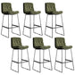 Scandinavian Low Back Coffee Shop Matte Finish Upholstered Bar Stools Green 6 Piece Set Bar Stool(30"H) Clearhalo 'Bar Furniture' 'Bar Stools' 'bar_stools' 'furn' 'furn_bar_stools' 'Furniture' 'furniture_bar_stools' 'Kitchen & Dining Furniture' 4985025