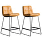 Scandinavian Low Back Coffee Shop Matte Finish Upholstered Bar Stools Orange 2 Piece Set Counter Stool(26"H) Clearhalo 'Bar Furniture' 'Bar Stools' 'bar_stools' 'furn' 'furn_bar_stools' 'Furniture' 'furniture_bar_stools' 'Kitchen & Dining Furniture' 4985026
