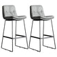 Scandinavian Low Back Coffee Shop Matte Finish Upholstered Bar Stools Light Gray 2 Piece Set Bar Stool(30"H) Clearhalo 'Bar Furniture' 'Bar Stools' 'bar_stools' 'furn' 'furn_bar_stools' 'Furniture' 'furniture_bar_stools' 'Kitchen & Dining Furniture' 4985030