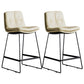 Scandinavian Low Back Coffee Shop Matte Finish Upholstered Bar Stools Beige 2 Piece Set Counter Stool(26"H) Clearhalo 'Bar Furniture' 'Bar Stools' 'bar_stools' 'furn' 'furn_bar_stools' 'Furniture' 'furniture_bar_stools' 'Kitchen & Dining Furniture' 4985034