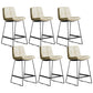 Scandinavian Low Back Coffee Shop Matte Finish Upholstered Bar Stools Beige 6 Piece Set Counter Stool(26"H) Clearhalo 'Bar Furniture' 'Bar Stools' 'bar_stools' 'furn' 'furn_bar_stools' 'Furniture' 'furniture_bar_stools' 'Kitchen & Dining Furniture' 4985037