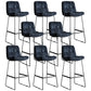 Scandinavian Low Back Coffee Shop Matte Finish Upholstered Bar Stools Navy Blue 8 Piece Set Bar Stool(30"H) Clearhalo 'Bar Furniture' 'Bar Stools' 'bar_stools' 'furn' 'furn_bar_stools' 'Furniture' 'furniture_bar_stools' 'Kitchen & Dining Furniture' 4985039
