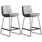Scandinavian Low Back Coffee Shop Matte Finish Upholstered Bar Stools Light Gray 2 Piece Set Counter Stool(26"H) Clearhalo 'Bar Furniture' 'Bar Stools' 'bar_stools' 'furn' 'furn_bar_stools' 'Furniture' 'furniture_bar_stools' 'Kitchen & Dining Furniture' 4985050