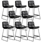 Scandinavian Low Back Coffee Shop Matte Finish Upholstered Bar Stools Black 8 Piece Set Counter Stool(26"H) Clearhalo 'Bar Furniture' 'Bar Stools' 'bar_stools' 'furn' 'furn_bar_stools' 'Furniture' 'furniture_bar_stools' 'Kitchen & Dining Furniture' 4985055
