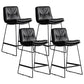 Scandinavian Low Back Coffee Shop Matte Finish Upholstered Bar Stools Black 4 Piece Set Counter Stool(26"H) Clearhalo 'Bar Furniture' 'Bar Stools' 'bar_stools' 'furn' 'furn_bar_stools' 'Furniture' 'furniture_bar_stools' 'Kitchen & Dining Furniture' 4985056